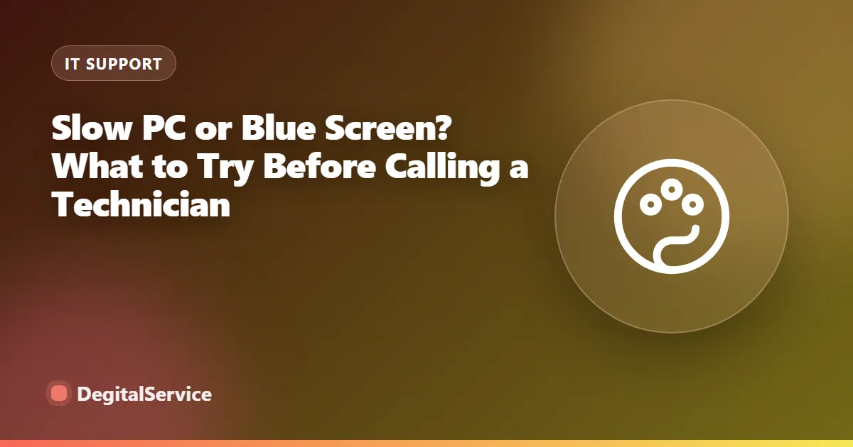 Slow PC or Blue Screen? What to Try Before Calling a Technician